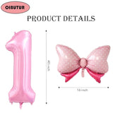 40" Pink Number 10 Balloon with Bow Girls Birthday Party Decorations