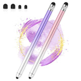2-Pack Dual-End Stylus Pen for iPhone, iPad, Android, Tablets Pink & Purple