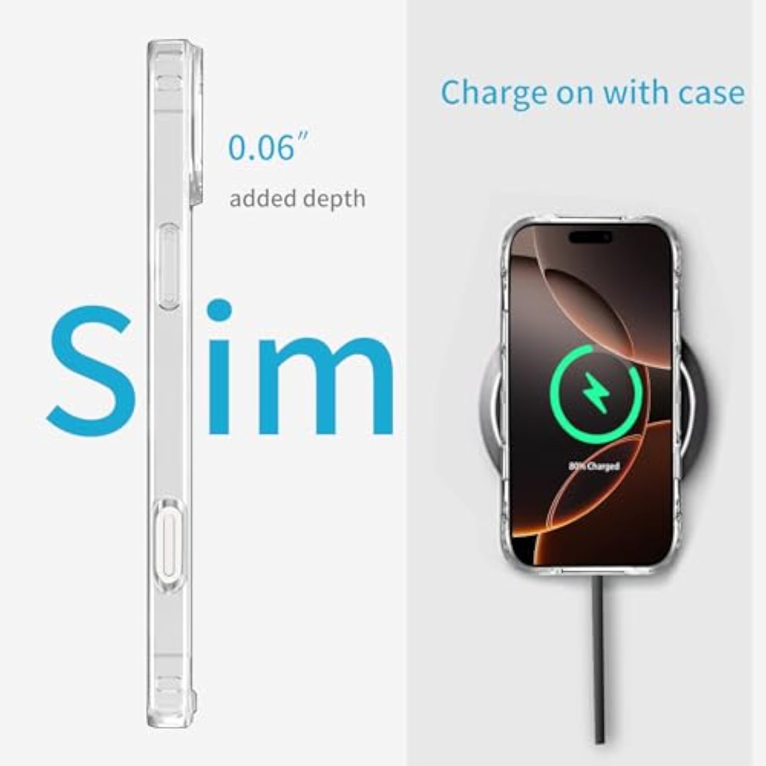 iPhone 16 Pro Clear Case Soft TPU Slim Shockproof Cover 6.3-Inch