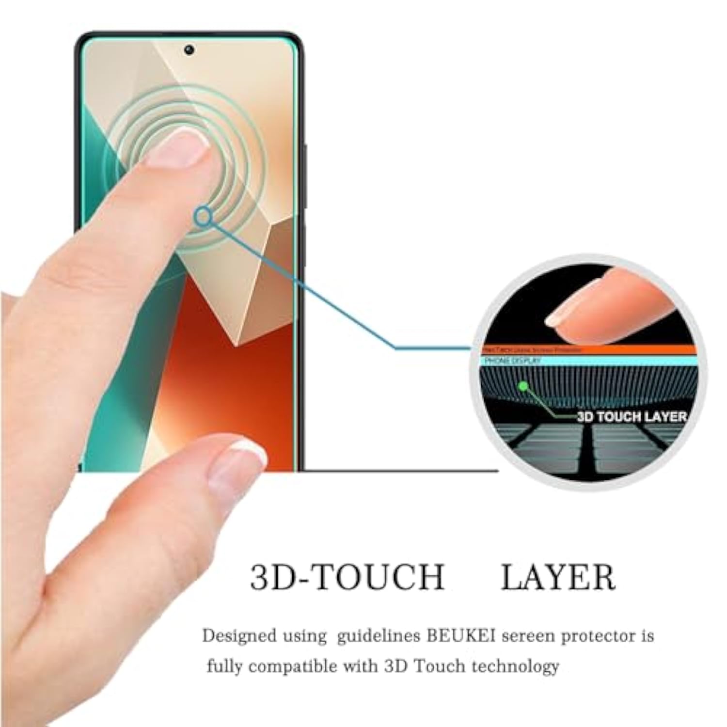 (3 Pack) Compatible For Xiaomi Redmi Note 13 Screen Protector Tempered Glass,Touch Sensitive,Case Friendly, 9H Hardness