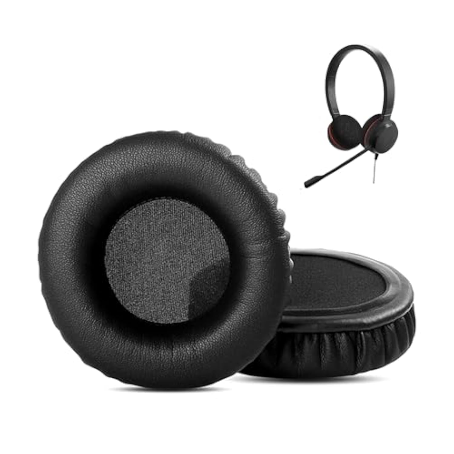 Hsc017 Earpads Replacement Cushion Compatible With Jabra Hsc016 Hsc017 Hsc018W Hsc012 Headsets Ear Covers With Protein Leather (60Mm)