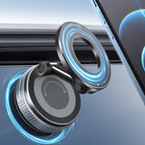 Vacuum Suction Magnetic Phone Holder, 2025 Upgraded Foldable Retractable Suction Cup Car Phone Mount for Magsafe, 360° Adjustable Magnetic Phone