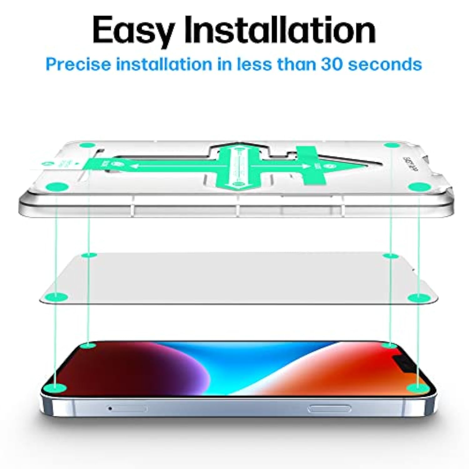 Designed For Iphone 14 Screen Protector And Camera Lens Protectors With Easy Install Kit [Premium Tempered Glass], [9H Hardness] 2+2 Pack