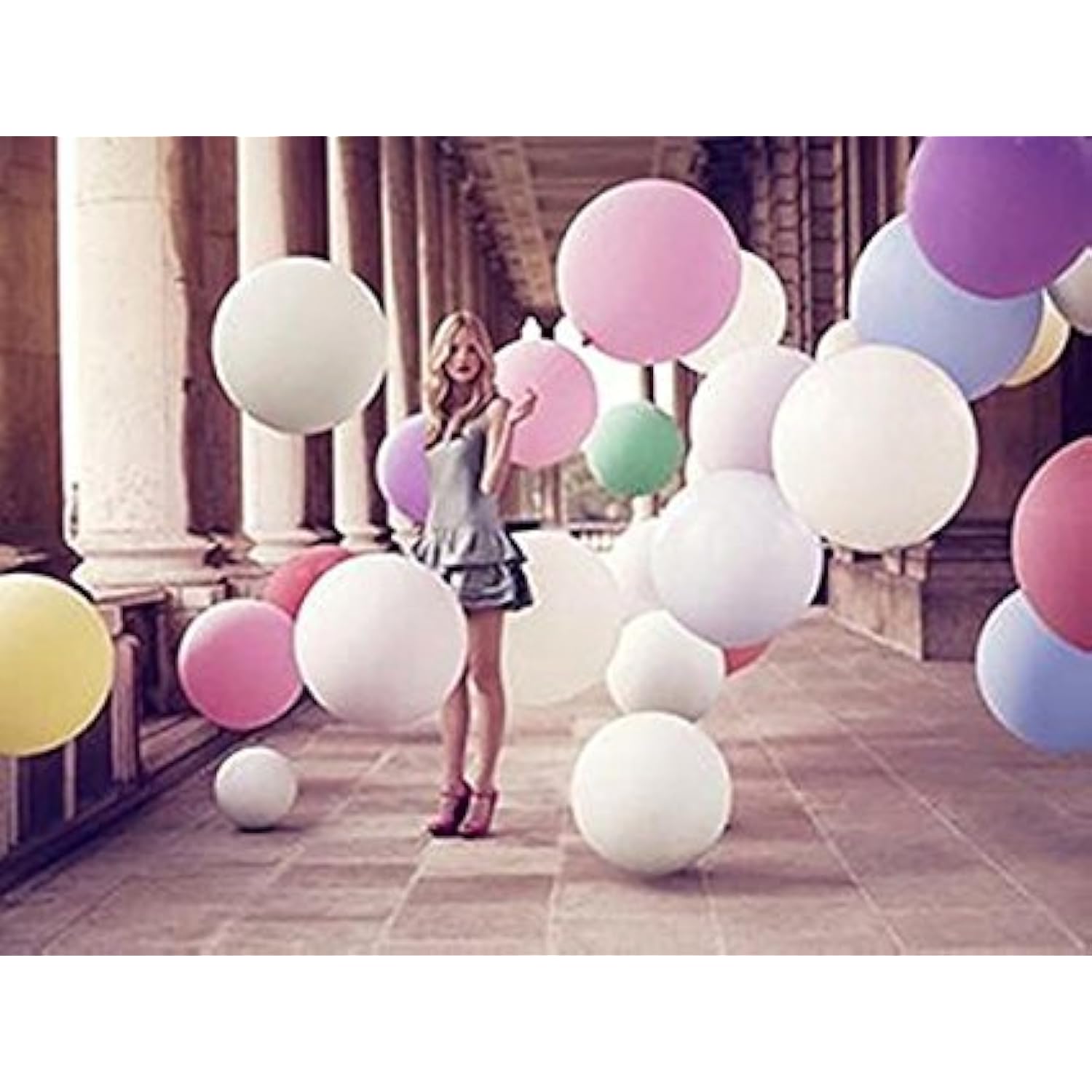 15Pcs 36 Inch Large Round Latex Balloons, Super Big Thick Latex Balloo