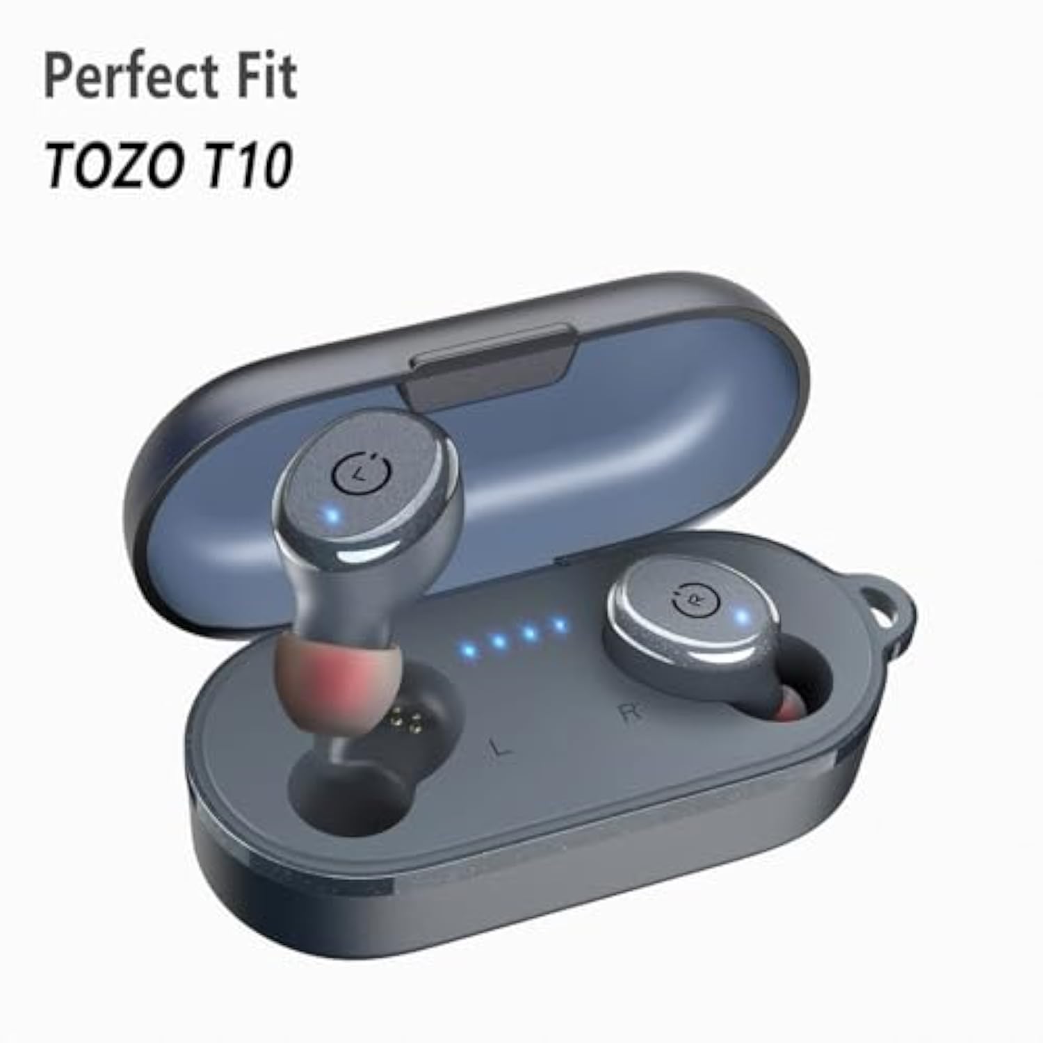 Silicone Ear Tips For Tozo T10, Replacement Eartips Earbuds Earpads (Gray,S/M/L)