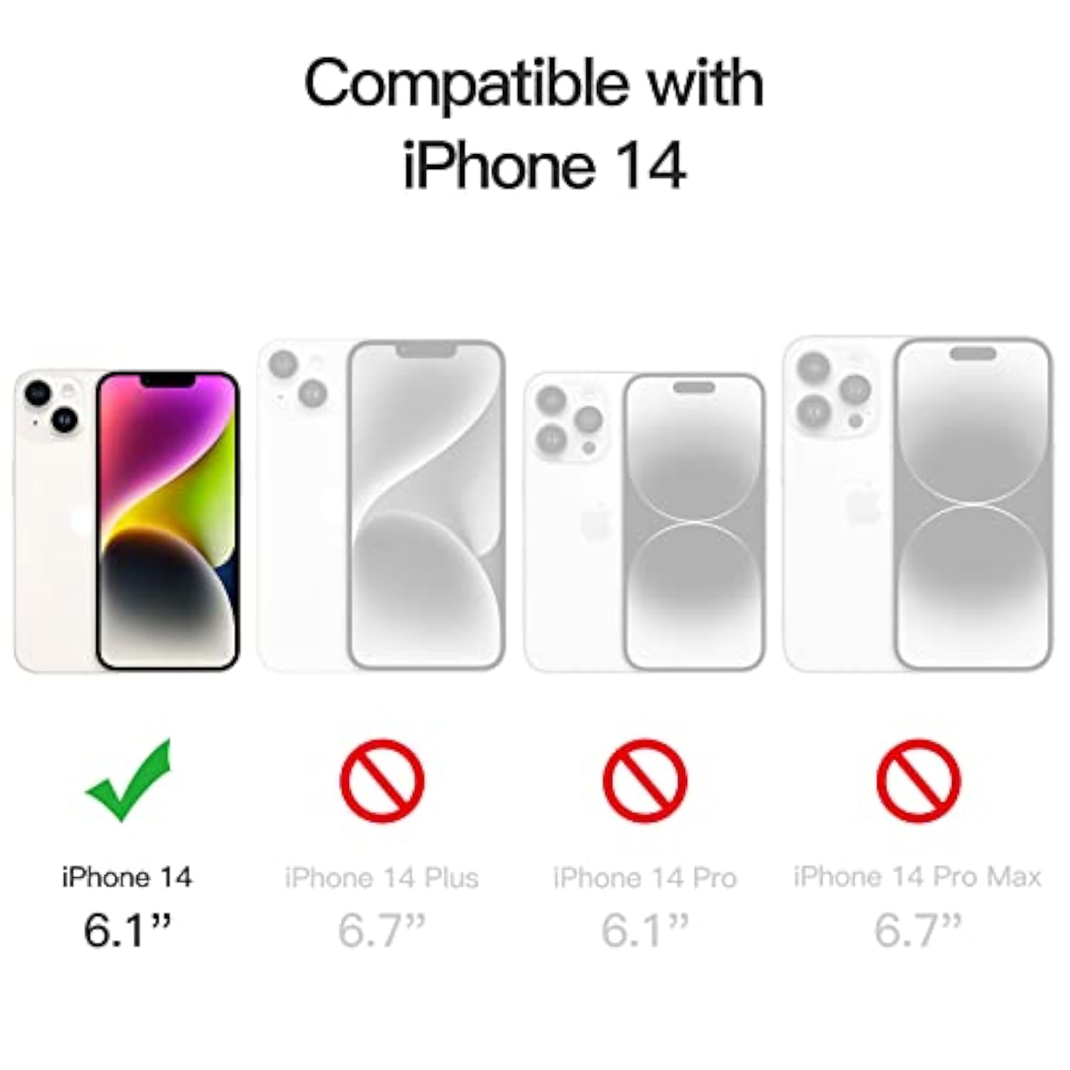 JETech Magnetic Case for iPhone 14 6.1-Inch Compatible with MagSafe Wireless Charging, Shockproof Phone Bumper Cover, Anti-Scratch Clear Back (Clear)