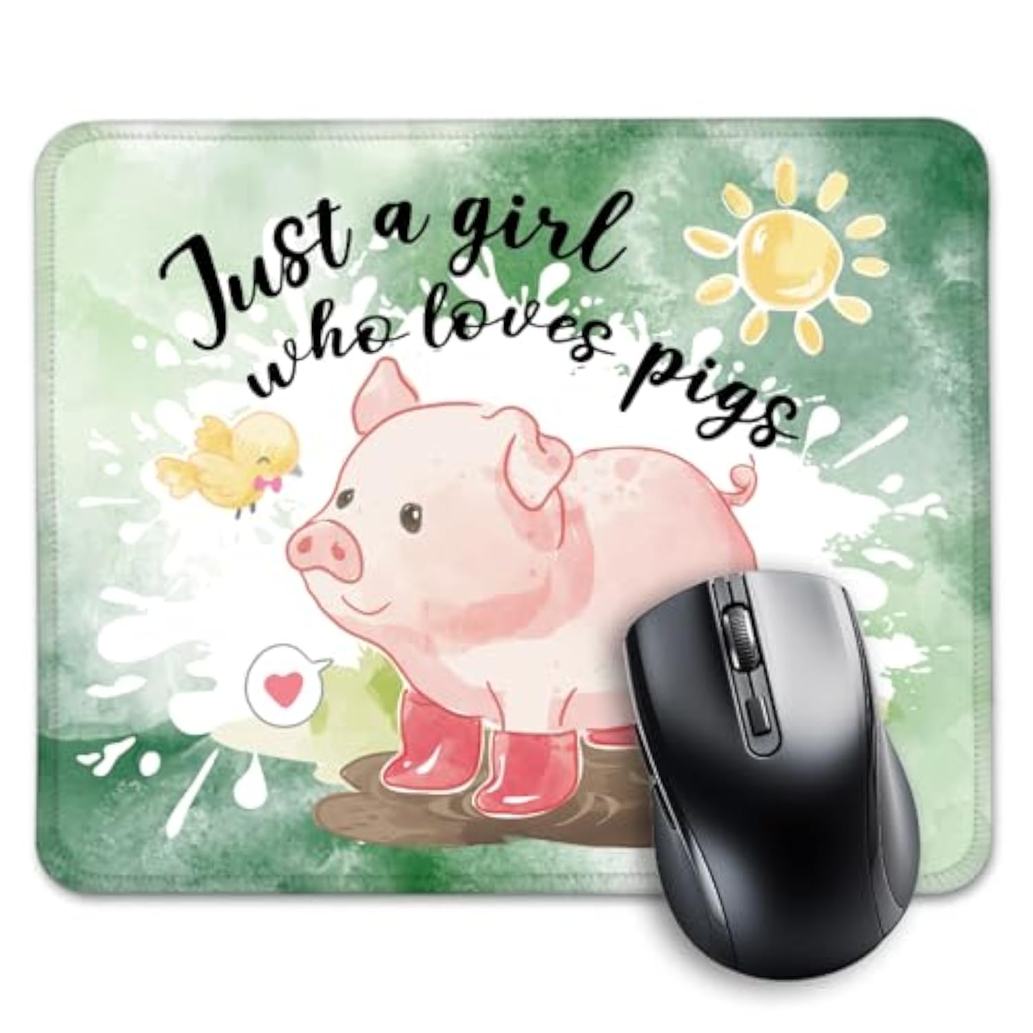 Just A Girl Who Loves Pigs Funny Pig Mouse Pad, Cute Pigs Gifts For Women, Xmas Birthday Present For Pig Lovers Sisters Bff, Cute Pig Office Friendship Gifts For Coworkers Bestie