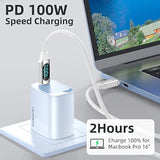 6.6Ft 100W Usb C To Usb C Cable 2Pack Silicone Usb C Cable 5A Usb Type C Fast Charging Cable With Led Display For Samsung Galaxy A54 A44 A34 A24 A14