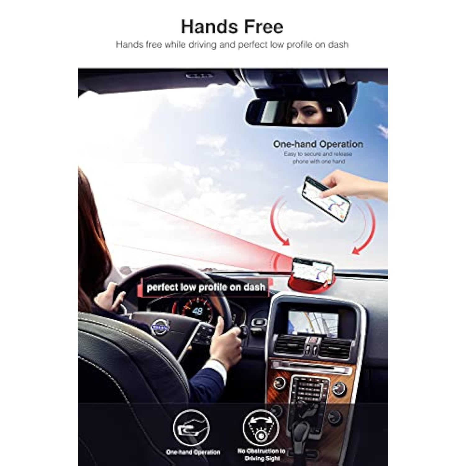 Slip Free Desk Phone Stand Compatible with iPhone, Samsung & Android Smartphones