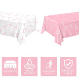 4 Pack Pink Bow Tablecloth, Coquette Birthday Decorations, Bow Disposable Table Cover For Wedding Engagement Bridal Birthday Decorations, 54 X 108 Inch