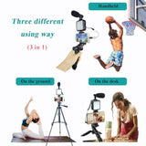Vlogging Kit For Iphone, Vlogging Kit For Android Phone,Youtube Starter Kit With Two Tripods Light Microphone Remote And Jack Adapter