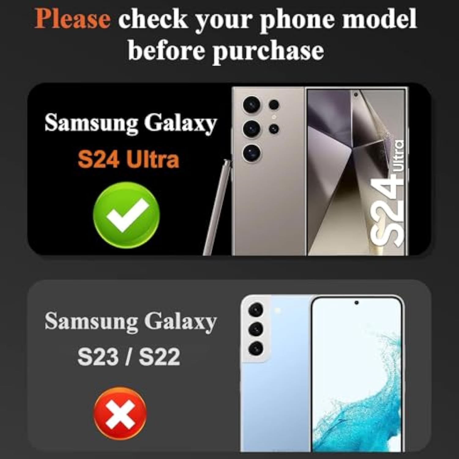 3-Pack Camera Lens Protector for Samsung Galaxy S24 Ultra 9H Tempered Glass