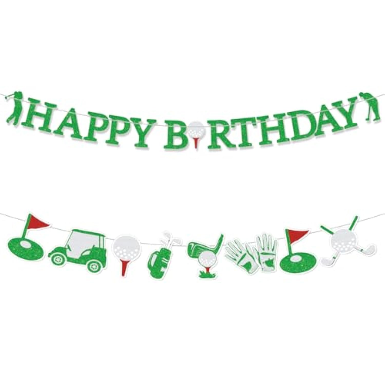 Pre-Strung Golf Happy Birthday Banner Golf Theme Party Decorations for All Ages