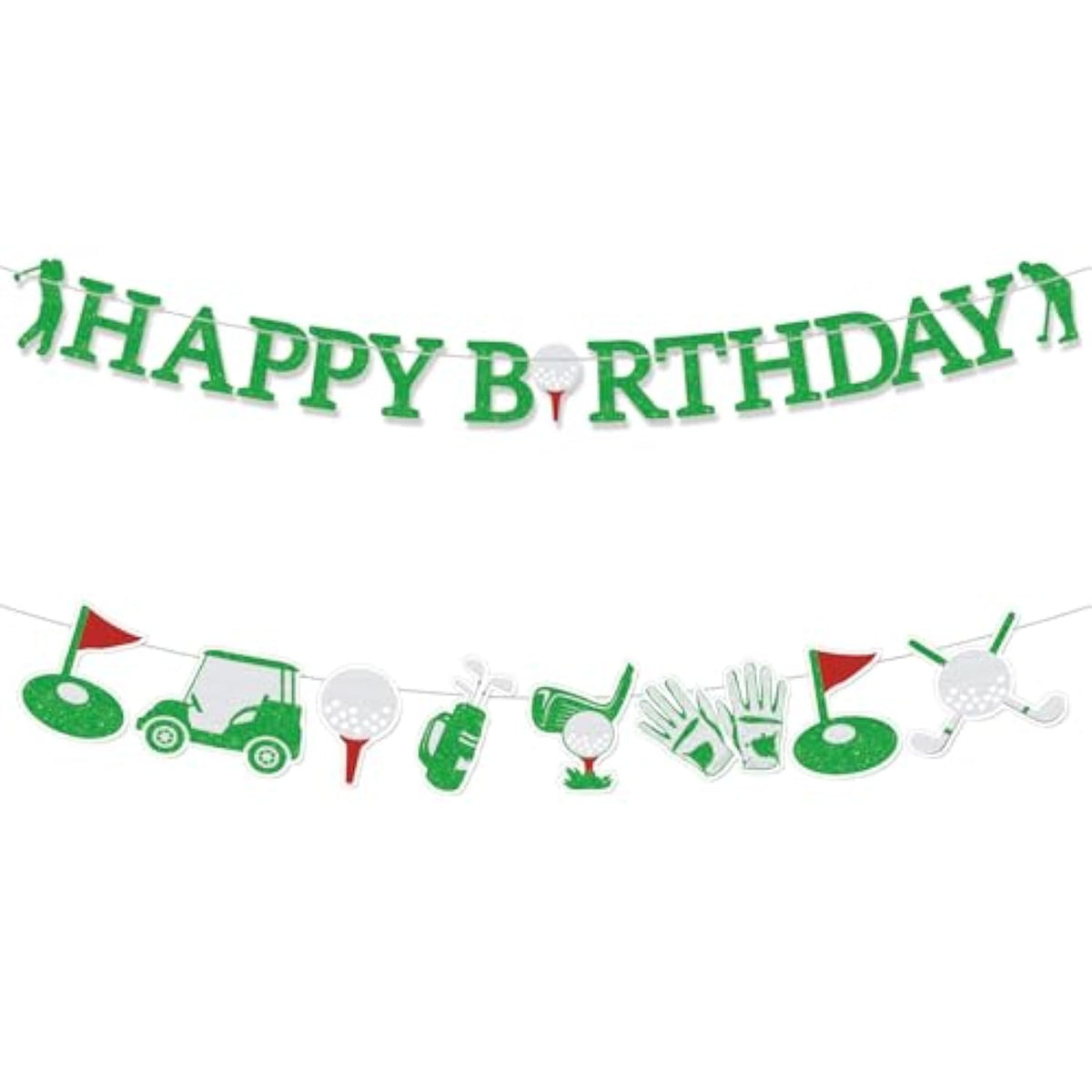 Pre-Strung Golf Happy Birthday Banner Golf Theme Party Decorations for All Ages