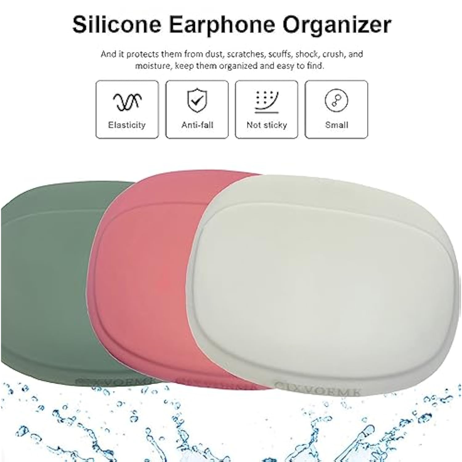 Silicone Headphone Organizer-Data Cable Storage Case-Mini Key Box-Portable Wired Headphone Organizer(Red-Grey-Green-3Pcs)