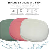 Silicone Headphone Organizer-Data Cable Storage Case-Mini Key Box-Portable Wired Headphone Organizer(Red-Grey-Green-3Pcs)