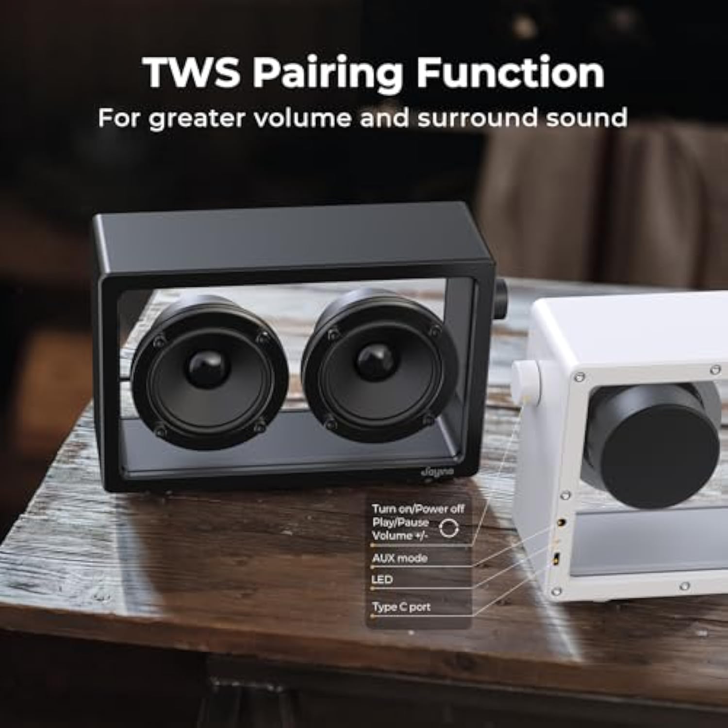 Cassette Portable Bluetooth Speaker, 16W Minimalist Speakers Bluetooth Wireless Loud, Hd Powerful Sound And Wide Compatibility V5.3 For Indoor Outdoor - Black