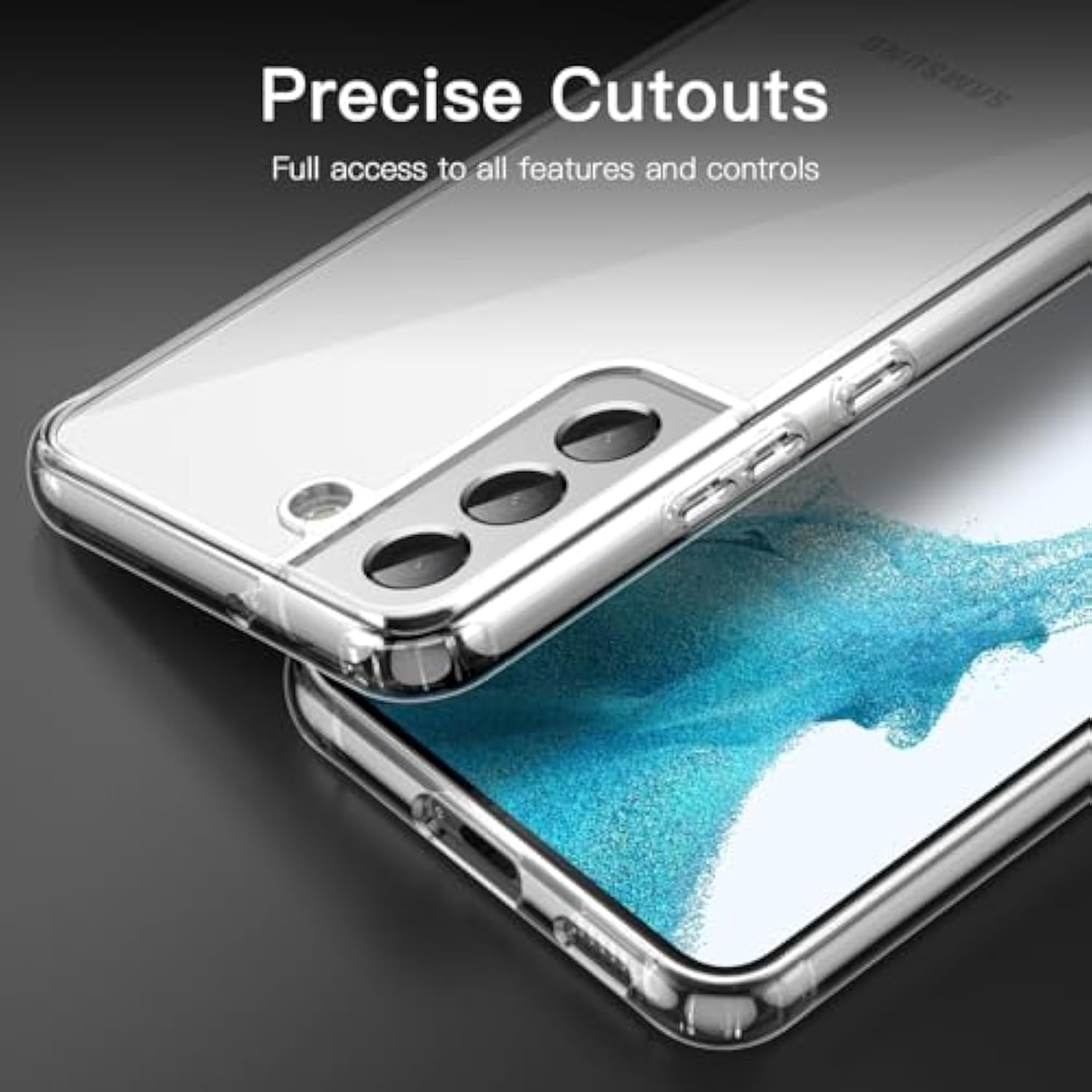 Jetech Case For Samsung Galaxy S22 5G 6.1Inch, Nonyellowing Shockproof Bumper Protective Phone Cover, Antiscratch Hard Pc Back (Clear)