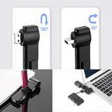 Mini Usb 2.0 Hub 4 Port Usb Hub,[90°/180° Degree Rotatable] Usb Hub Usb Extens