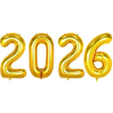 16 Inch Gold 2026 Number Balloons for New Year Party and Decorations