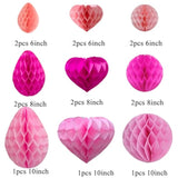Party Decorations Hanging Paper 15Pcs Honeycomb Balls For Nursery, Baby Shower, Birthday, Wedding?Christmas? Graduation (15 Pieces,Rose Red Set)