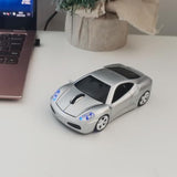 Wireless Car Mouse, Sport Car Shaped Mouse Mice For Computer, Laptop, Pc, Mac With Led Light (Silver)