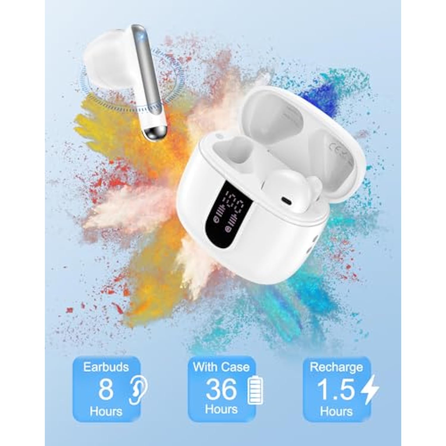 Samsung Wireless Ear Buds For Android Samsung Galaxy A17 A16 5G A15 A36 S25 Ultra S24, Bluetooth Headphones In Ear Earbuds For Apple Iphone 17 Pro Max 16E 16Pro 15 Plus 15Pro 14 13 Pixel 10 Earphones
