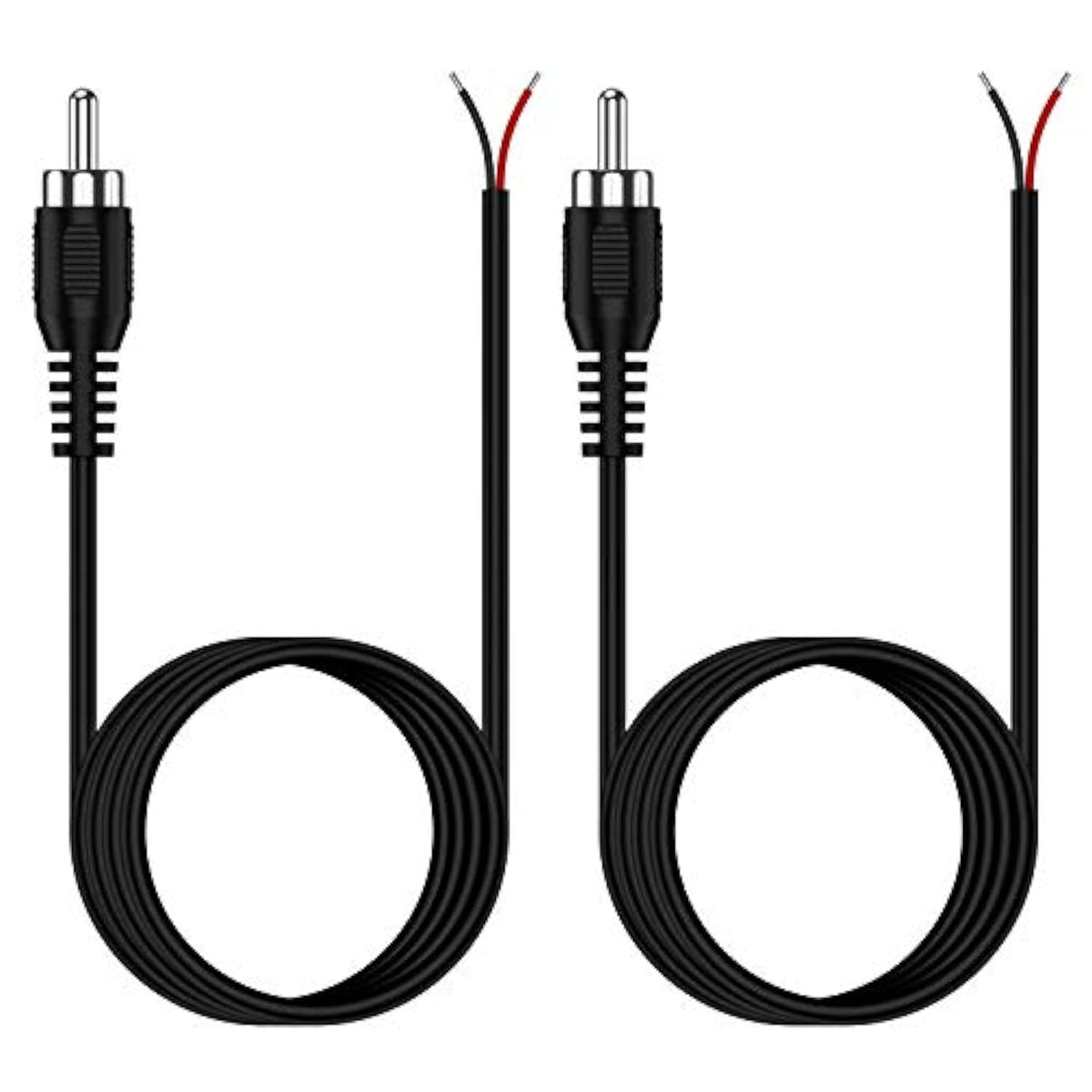 Rca To Bare Wire Cable, (2 Pack 22Awg 6.6 Ft) Replacement Rca Male Plug Jack C