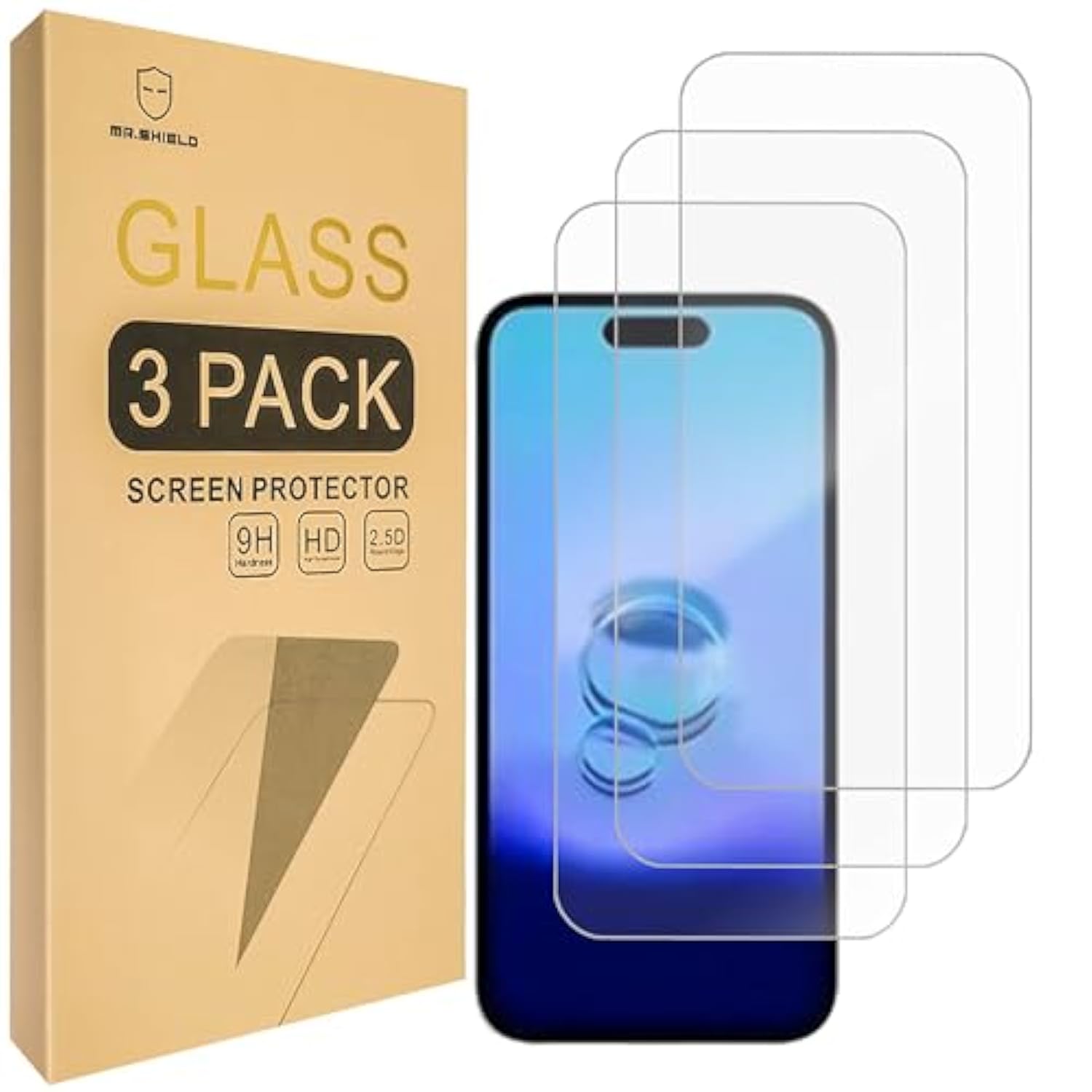 Screen Protector Compatible With Iphone 16 / Iphone 15 [6.1 Inch] [Tempered Glass] [3-Pack] [Japan Glass With 9H Hardness]