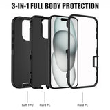 For Iphone 16 Pro Max Case, Heavy Duty 3 In 1 Hybrid [Military Grade] Shockproof Drop Full-Body Protective Cover For Iphone 16 Pro Max (6.9 Inch, 2024), Brown Cow Print