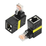 90 Degree Cat 6 Ethernet Extender Adapter, 180 Degrees Rotated Rj45 Male To Female Network 1000Mbps Adapter Connector, For Computers, Laptops, Routers - 2 Pcs