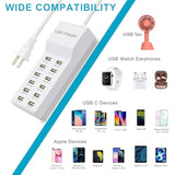 Multiple Usb Charger Station 12 Multiport Charger Station Hub With Fast Charging Wall Charger For Multiple Devices Usb Charging Port Compatible With Cell Iphone Android Smartphone Smart Watch