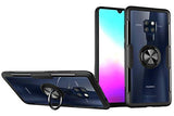Clear Case for Huawei Mate 20 with Ring Holder,Slim Fit Case Transparent Hard PC Cover Huawei Mate 20 Case with Metal Plate for Magnetic Car Phone