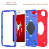 For Iphone Se 3Rd/2Nd Generation Case, Iphone 8/7/6/6S With Kickstand (Not For Plus Sized Models),Shockproof Hybrid Hard Pc Soft Rubber Iphone Se Case 2022/2020 Cover 4.7" For Kids (Red+Blue)