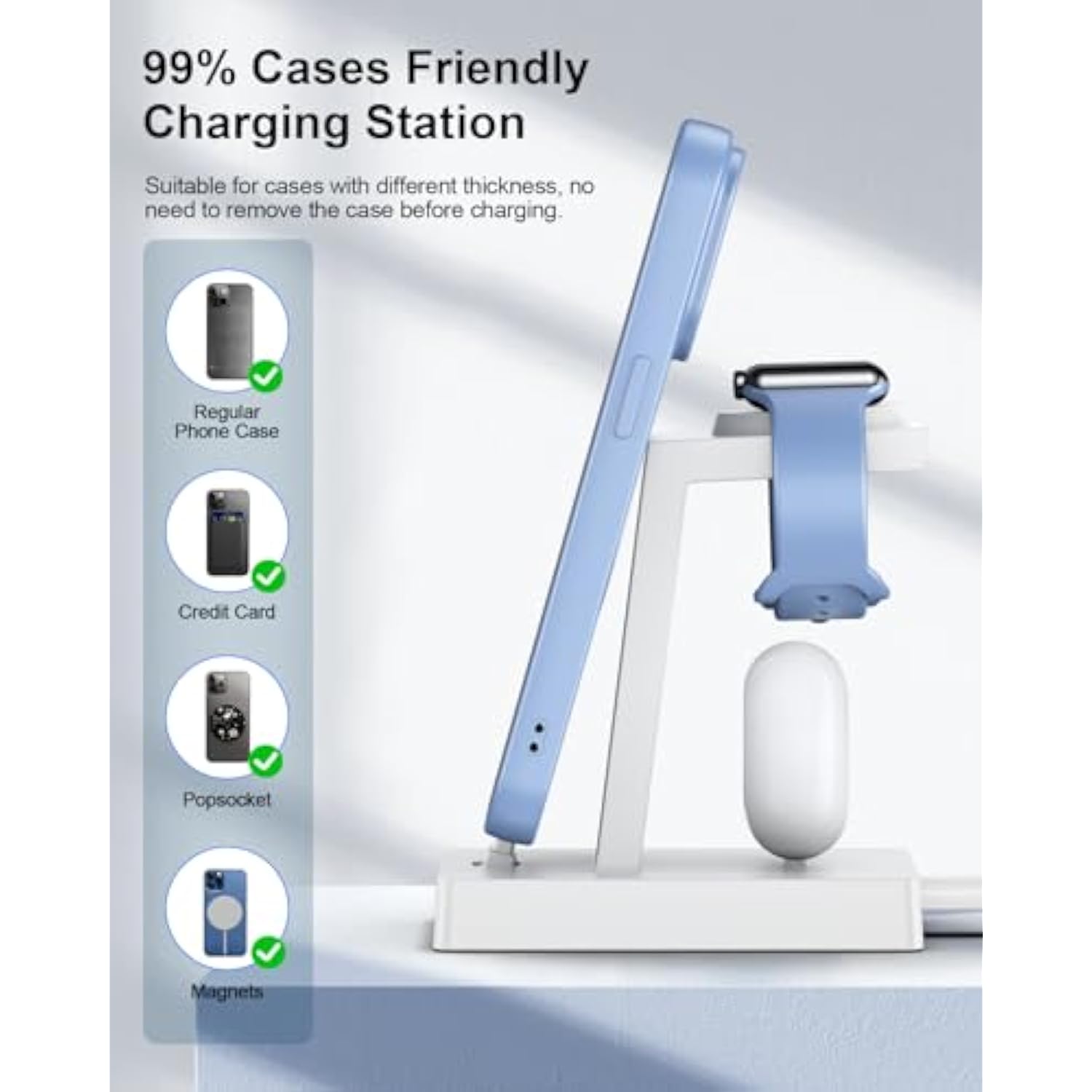 30W Fast Charging Station For Apple Devices - 3 In 1 Usb C Charger Stand For Iphone 17 16 15 Pro Max Plus & Airpods 4,Wireless Charger Dock Compatible With Apple Watch Ultra/10/9/8/7/6/5/4/3/Se