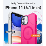 Magnetic Compatible With Iphone 11 Case [Compatible With Magsafe] [Translucent Matte] Slim Thin Shockproof Protective Bumper Cover Phone Case Cover 6.1 Inch - Hot Pink