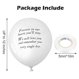 50 White Memorial Balloons with 3 Ribbons – Remembrance Balloons for Funeral or Sky Release