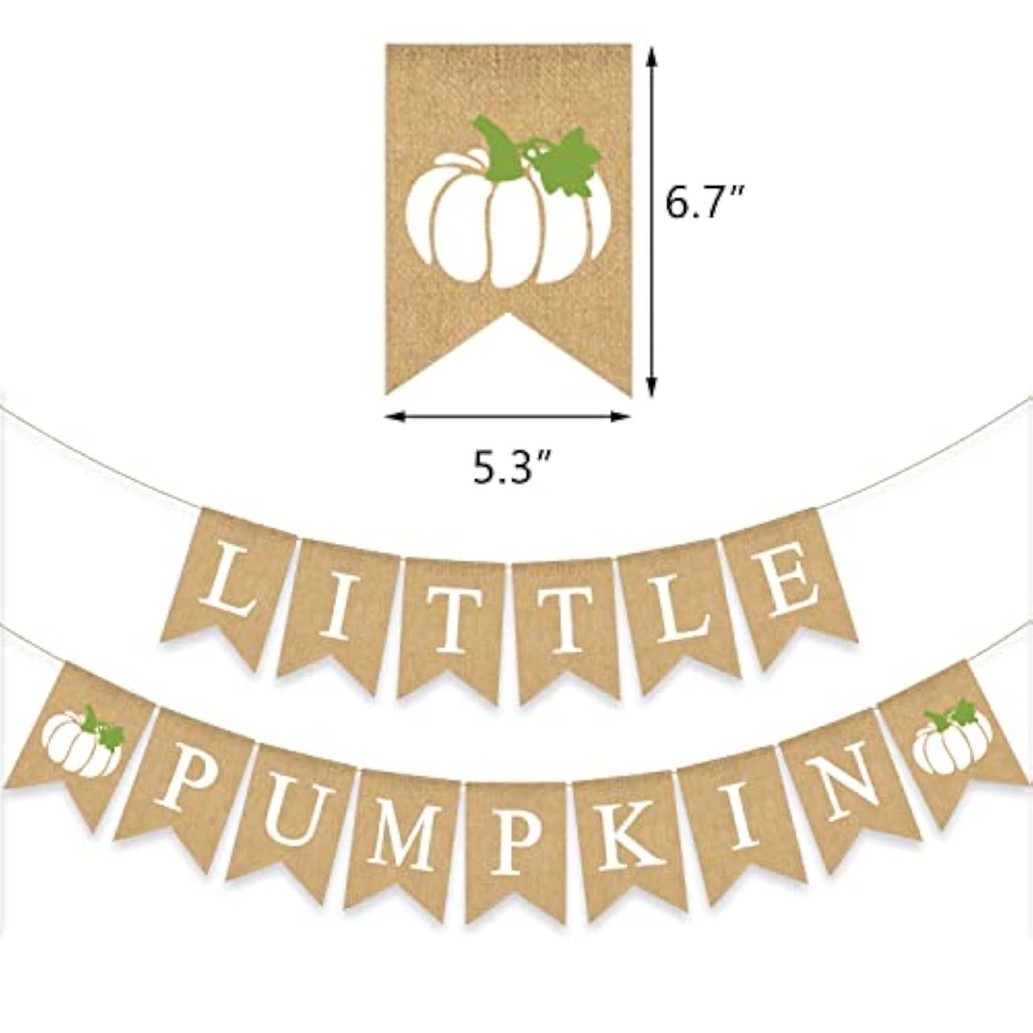 Little Pumpkin Burlap Banner Baby Shower Garland White Pumpkin Decoration Rustic Bunting Sign