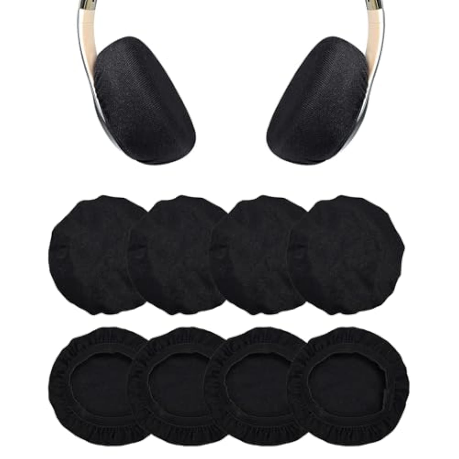 4 Pairs Headphone Ear Covers, Sweat Mesh Headphone Covers Washable And Stretchable Headphone Earpads Replacement For Gym, Libraries, Studying, Gaming, Aviation Noise Reduction (9-11Cm)