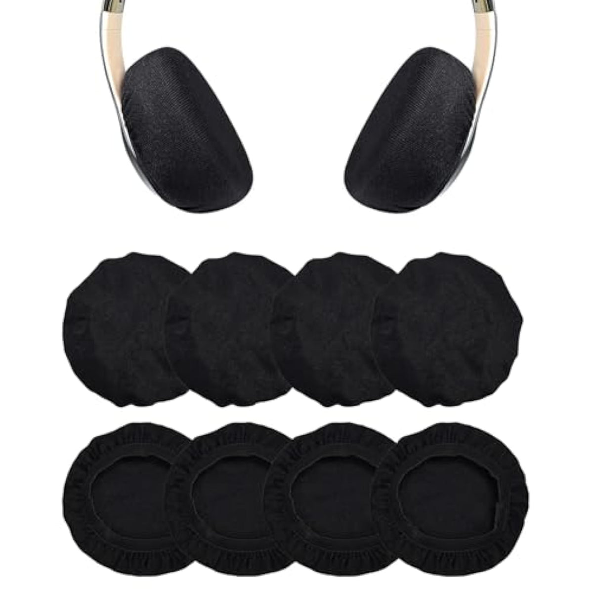 4 Pairs Headphone Ear Covers, Sweat Mesh Headphone Covers Washable And Stretchable Headphone Earpads Replacement For Gym, Libraries, Studying, Gaming, Aviation Noise Reduction (9-11Cm)