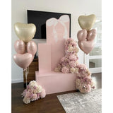 Pink White Heart Balloons,10Pcs Cream Baby Pink Foil Heart Shaped Balloons,18Inch Sand White Helium Balloon For Valentines,Engagement,Birthday,Baby Shower,Wedding Party Decorations
