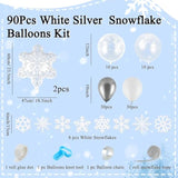 White Silver Snowflake Balloons Garland Arch Kit Metallic White Silver Confetti Latex Balloons With Clear Snowflake Decor For Winter Wonderland Christmas Baby Shower Birthday Party Decorations