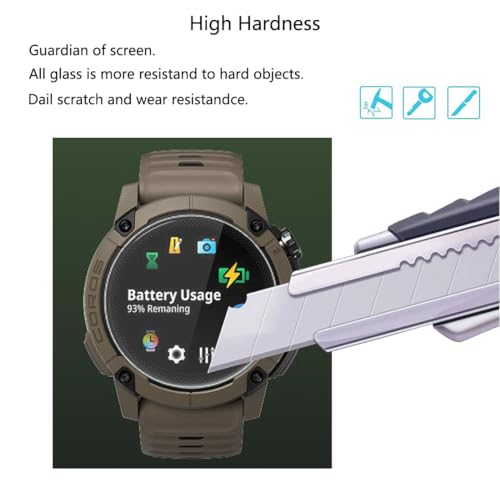 for COROS Nomad Screen Protector 1.3" [3 Pack] HD Tempered Glass Film [9H Hardness] [Anti-Scratch] [Bubble Free] Compatible for COROS Nomad Outdoor