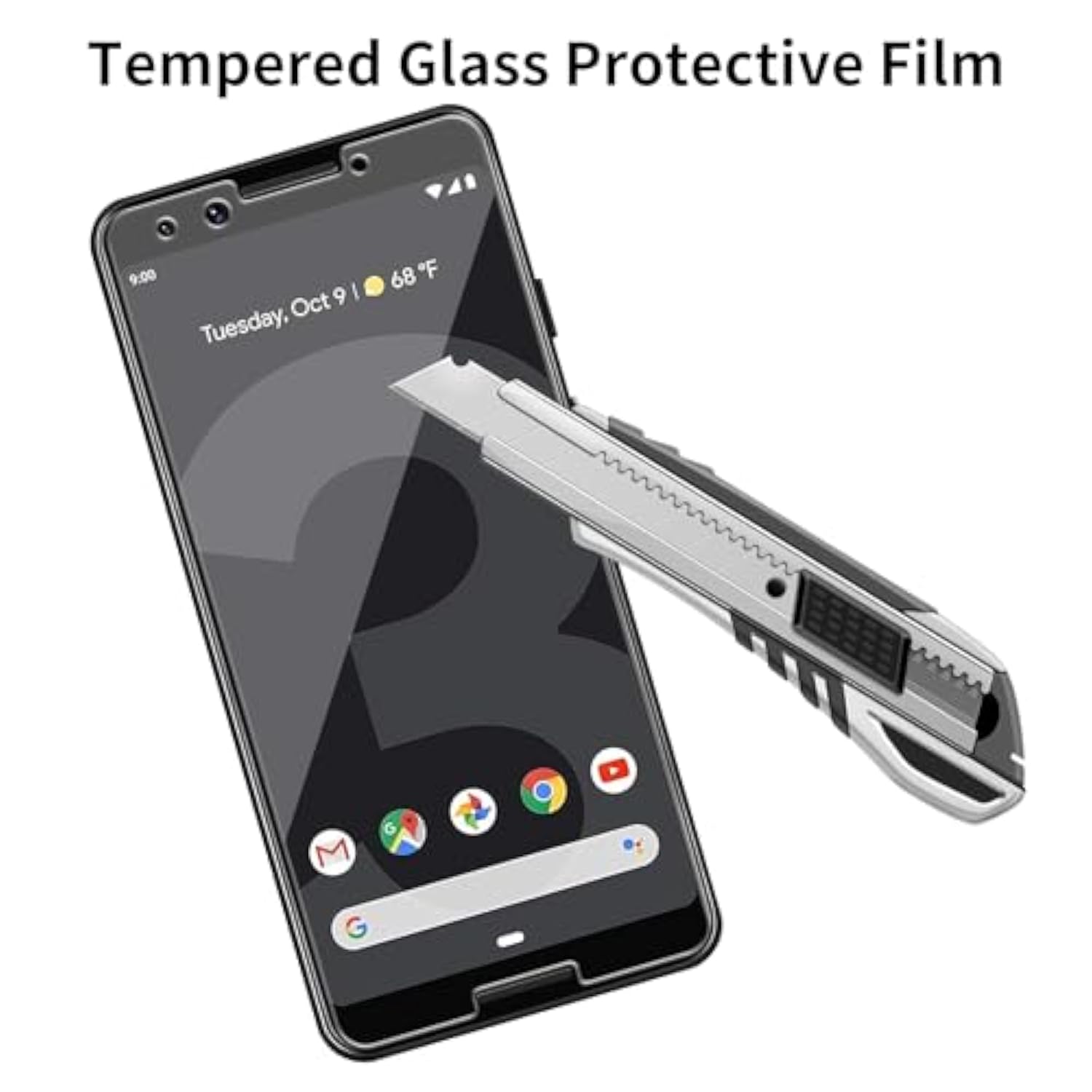 4 Pack Glass Screen Protector Compatible For Google Pixel 3 [9H Hardness]-Hd Screen Tempered Glass, Scratch Resistant, Easy Install [Case Friendly] [Bubble Free]