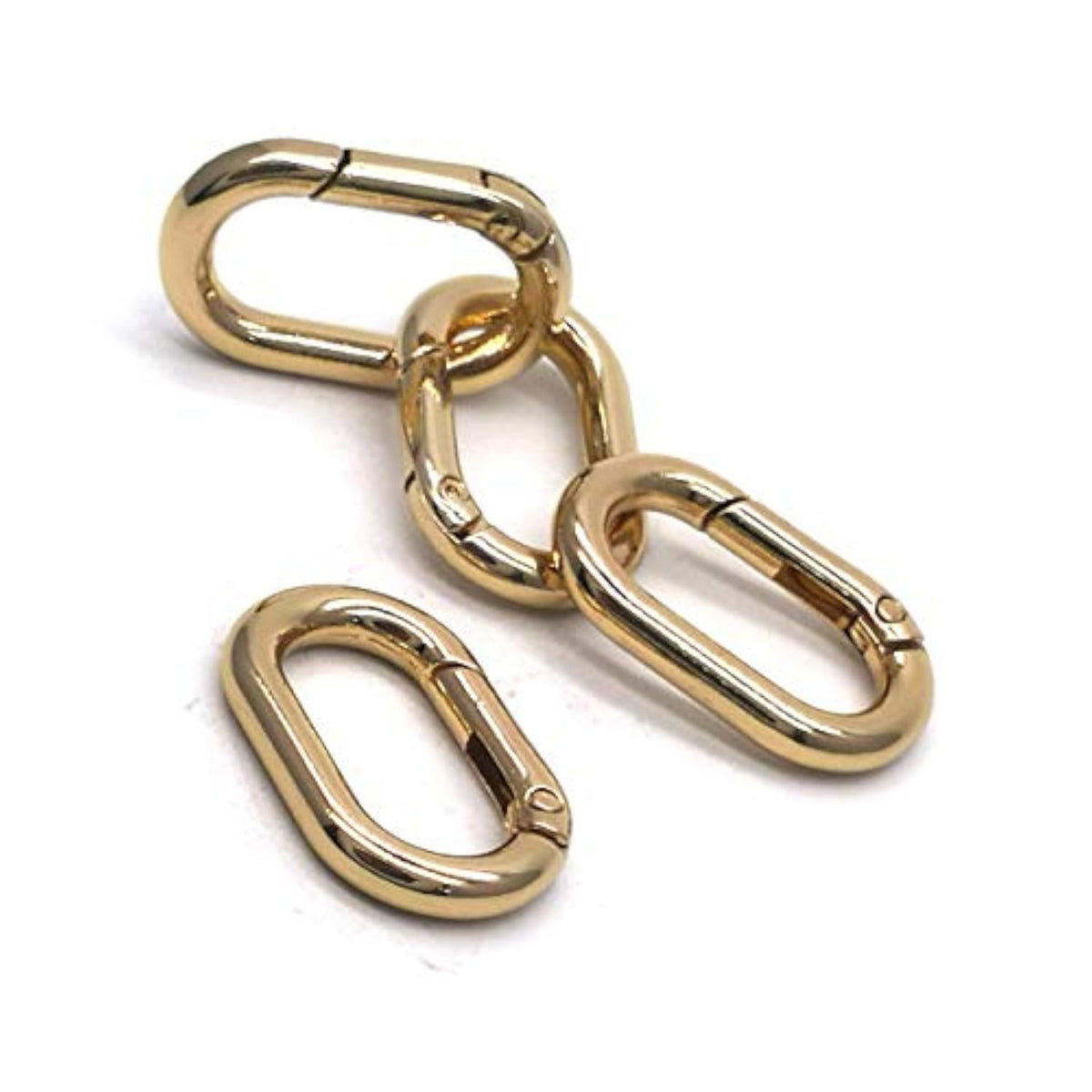 4Pcs Gold Metal Spring Snap Hook, 1.5" Oval Snap Clip Trigger Spring K