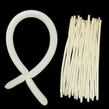 100 Pcs White Long Skinny Balloons for Animal Balloons, Includes Ties for Arch