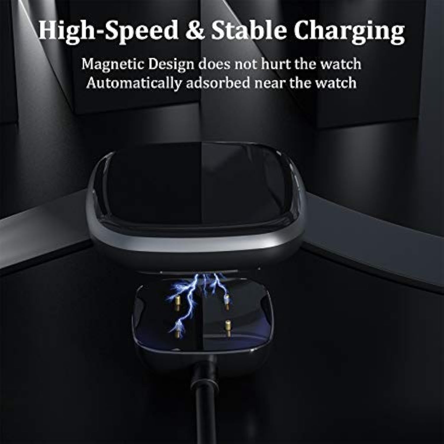 2-Pack 3.3Ft USB Charging Cable Dock for Fitbit Sense Versa 3/4 and Sense 2