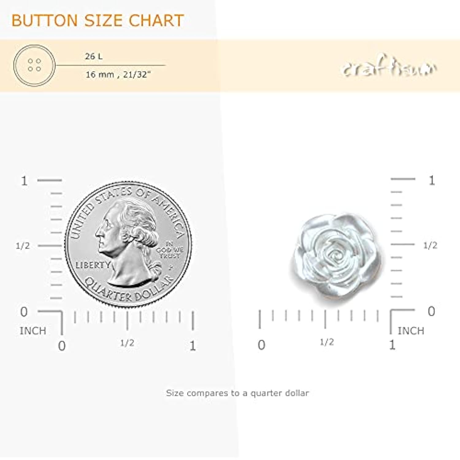 Decorative Resin Rose Sewing Buttons 20 Pcs - 16Mm, 21/32"