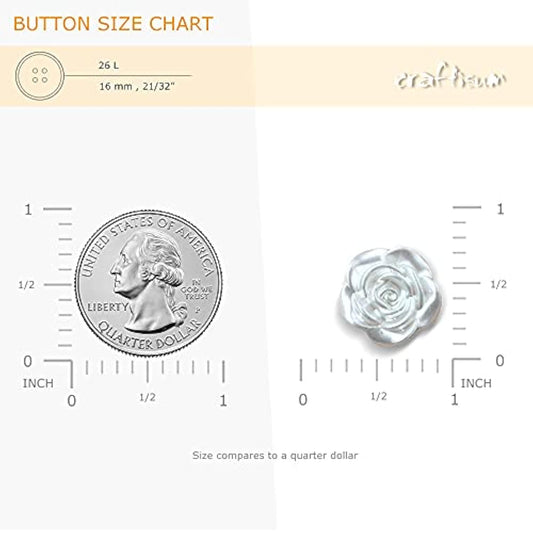 Decorative Resin Rose Sewing Buttons 20 Pcs - 16Mm, 21/32"