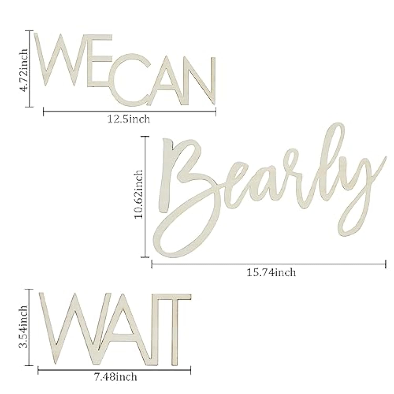 We Can Bearly Wait Sign - Teddy Bear Baby Shower & Gender Reveal Backdrop Banner